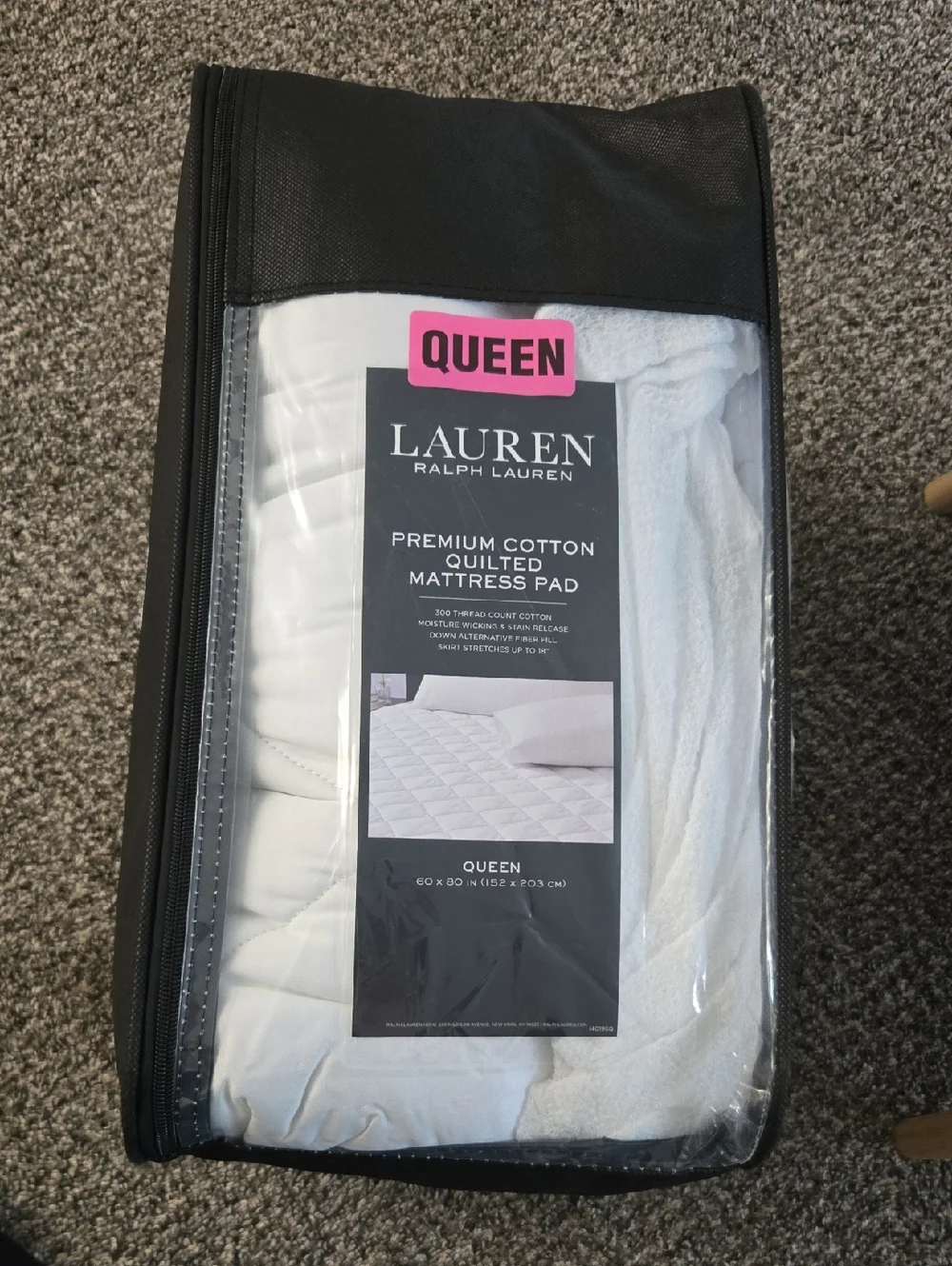 Lauren Ralph Lauren Queen Sized Premium Cotton Mattress Pad